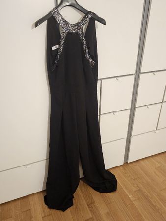 Tuta jumpsuit nero Wol G con dettagli in paillettes