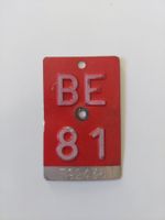 Velonummer / Fahrradnummer BE 81 rot/weiss