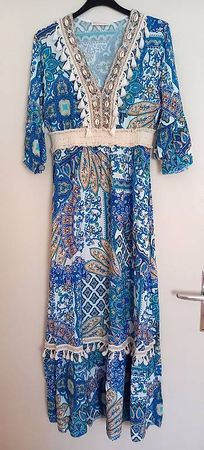 Bohokleid blau, Gr. 38, wie neu