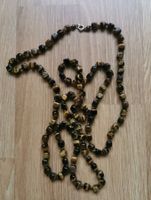 Lange Tigerauge-Halskette, Vintage-Look