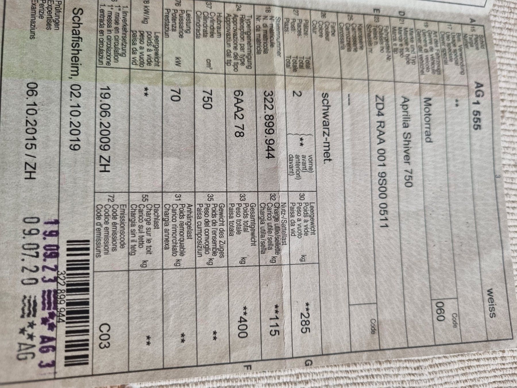 Aprilia Strada: Motorrad 750 Aprillia -Shiver – Usato da Oberentfelden venduto da Neide1 3