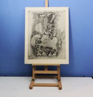 Johnny Friedländer, Radierung "Chevaux Cuirassés" von 1957.