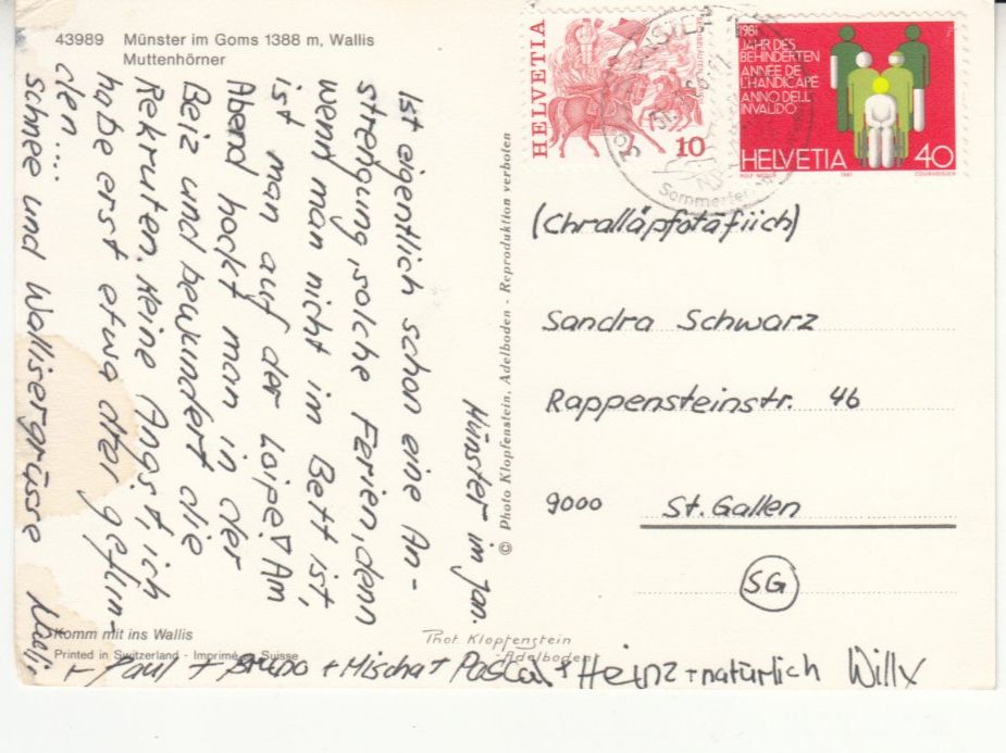 Ansichtskarten: Münster 1986 – Gebraucht aus Bürglen TG von StampGraf 1