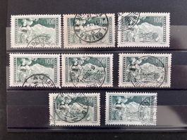 8x Timbres Paysages Nr. 179 Cat. 520.- CHF