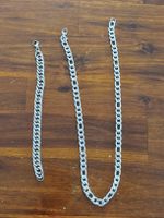 Herren-Halskette und Armband aus Edelstahl, 50 cm. und 20 cm