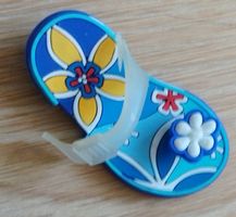 Magnet Flip Flop blau mit Blumen Silikon vergilbt und defekt