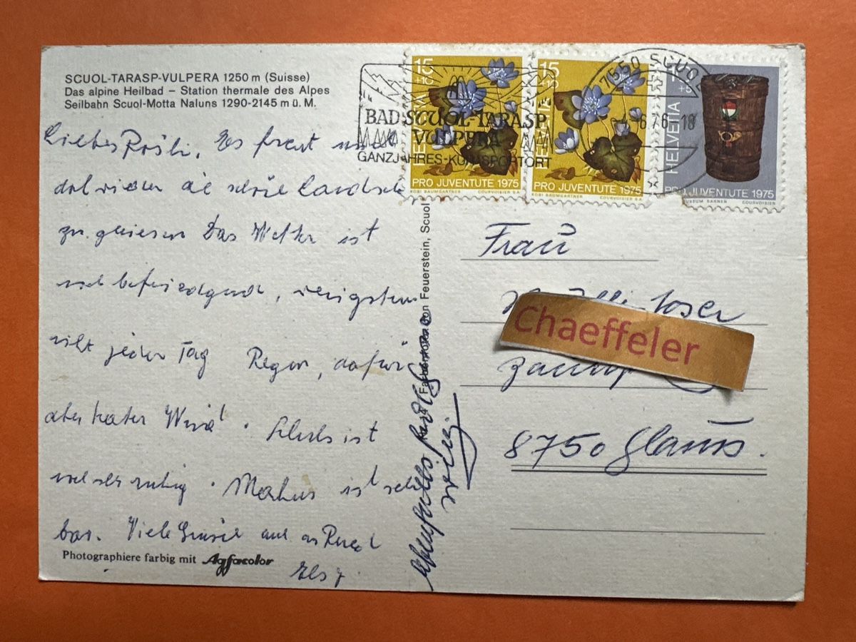 Cartes postales: 1976 Scuol-Tarasp-Vulpera. Das alpine Heilbad  – D'occasion à Zürich par Chaeffeler 1