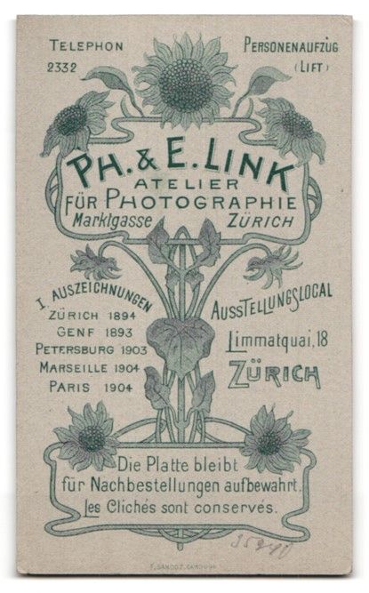 Fotografie & Manifesti: Fotografie Ph., E. Link, Zürich, Marktg – Usato da Berlin venduto da bartko-reher 1