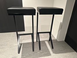 2 Designer  Barhocker mit Lederpolsterung, top Zustand
