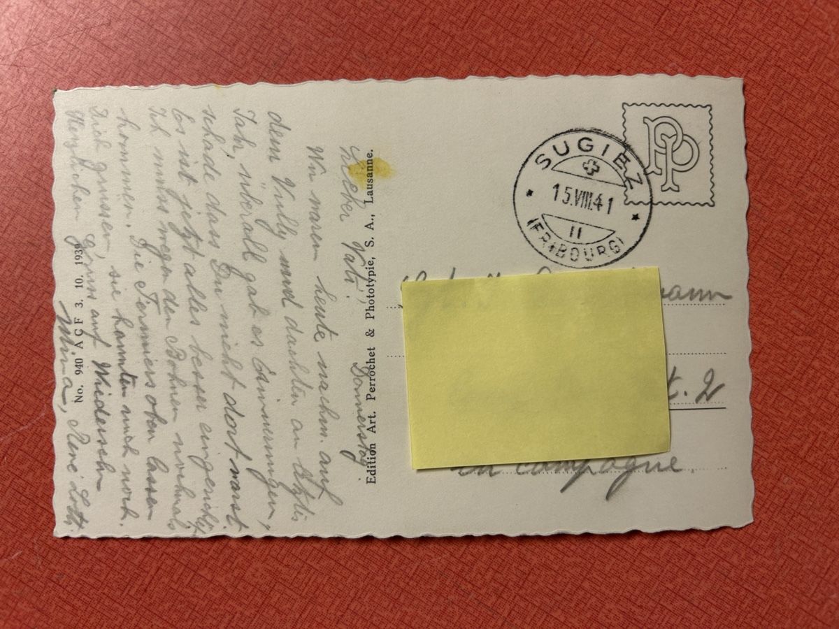 Cartes postales: Alte Ansichtskarte Praz-Vully, Kanton Freiburg, 1941! – D'occasion à Lanzenhäusern par vic63 2