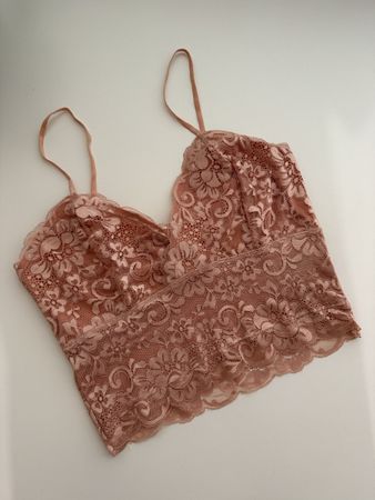 Misu Bustier mit Spitze rosa Grösse XL guter Zustand