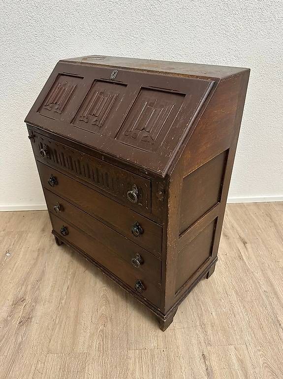 Cassettiere: Vintage Tudor Sekretär aus Eiche – Usato da Obernau venduto da Arche_Noah_Brocki 2