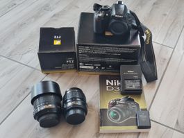 Appareil photo Nikon D3100 avec 2 objectifs et 2 batteries