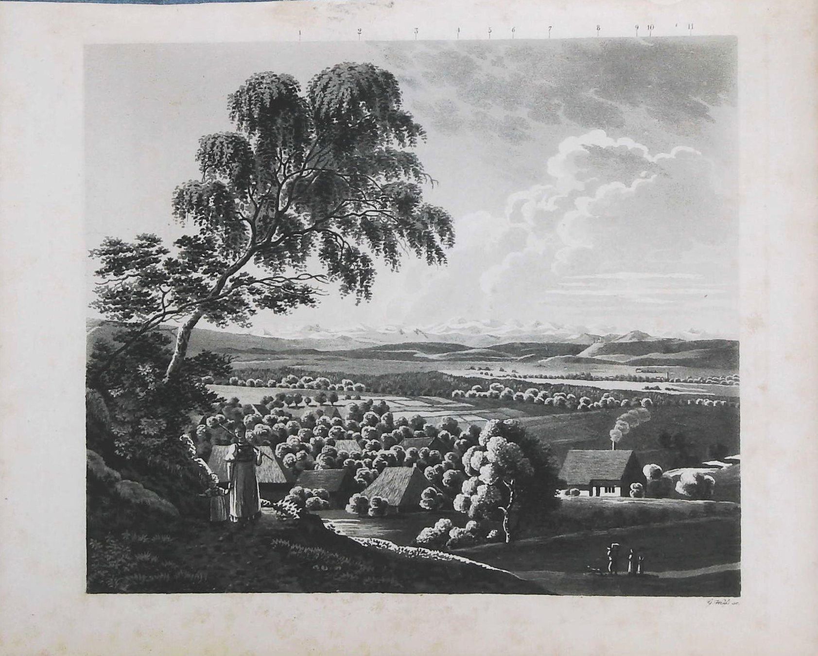 Incisioni: Schinznach Neujahrsblatt 1828 mit Ansicht – Usato da Rafz venduto da Helvet32