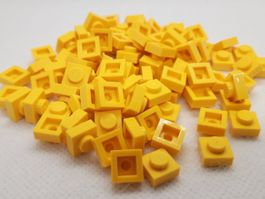 Lego 100 Stk. Plate 1x1 gelb (neu)