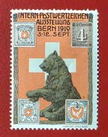 POSTWERTZEICHEN AUSSTELLUNG BÄR KREUZ BERN 1910** POSTFRISCH