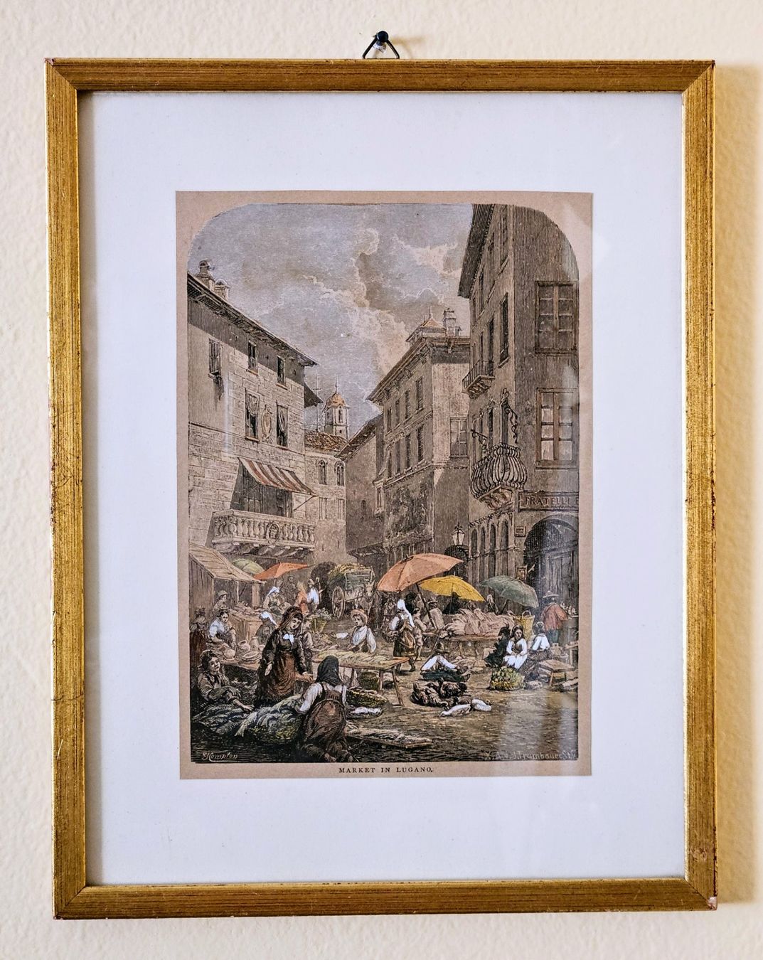 Incisioni: Market in Lugano, Trambauer - Compton – Usato da Lugano venduto da Numisartes