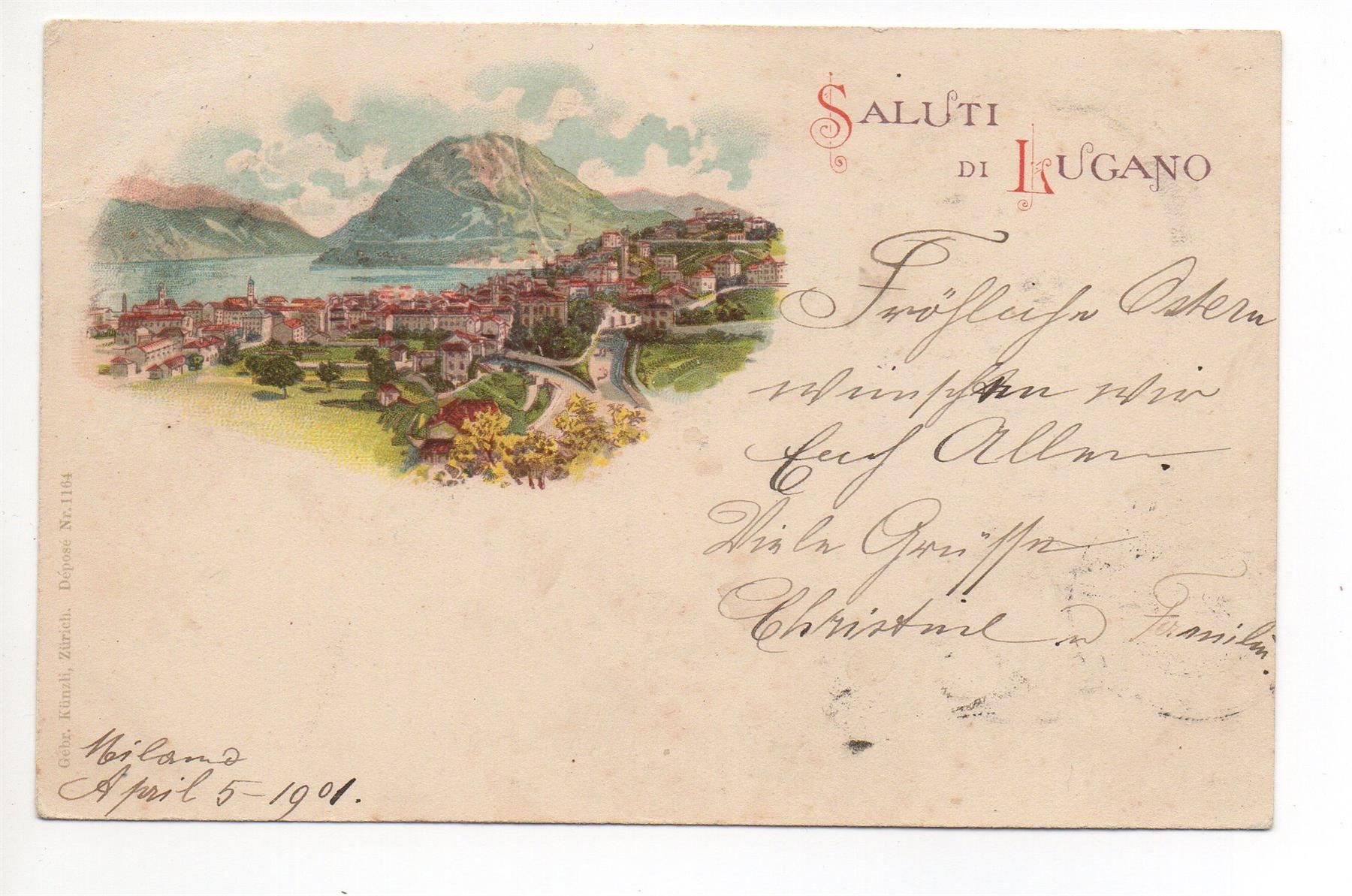 Cartoline postali: LITHO Saluti di Lugano – Usato da Jona venduto da philajona