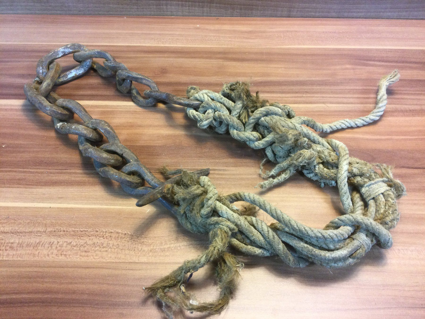 Attrezzi da lavoro: Antike Bremskette mit Hanfseil – Usato da Wangen SZ venduto da kuriosum12 5