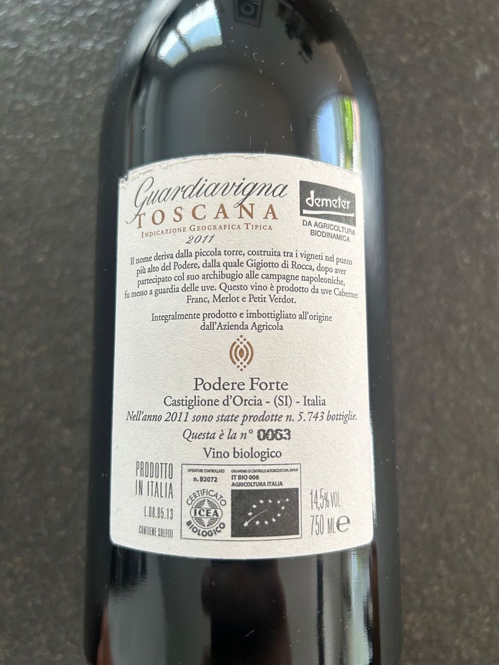 Vins: Podere Forte, Guardiavigna, 2011, 0.75l – D'occasion à Wettswil par ene_8wkc 1