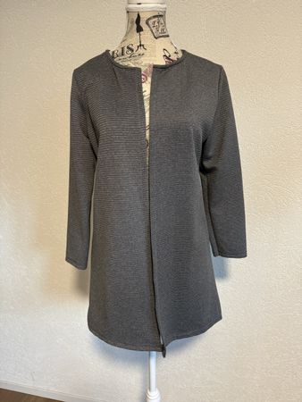 Langer Cardigan TODAY Gr. S gerippt Anthrazit