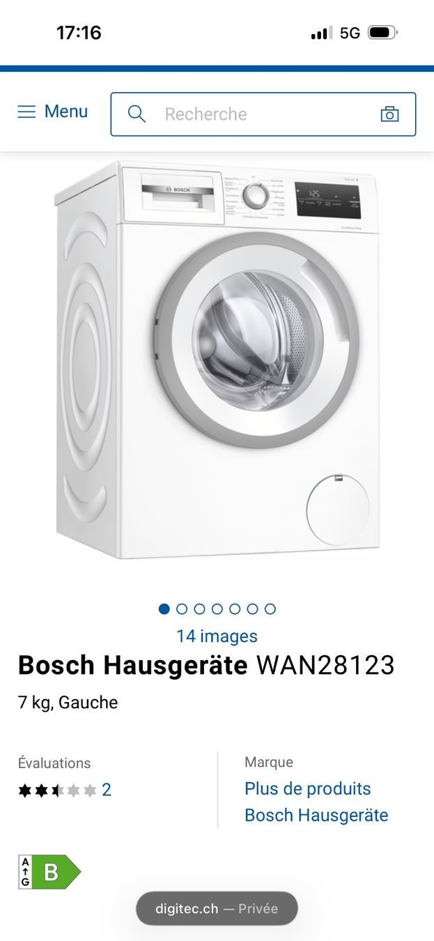 Bosch Lavatrici: Lave-linge - Bosch Hausgeräte WAN28123 – Usato da Genève venduto da fel_m2w7 3