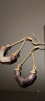 Elegant Purple Stone Earrings with Gold Chains - New!
