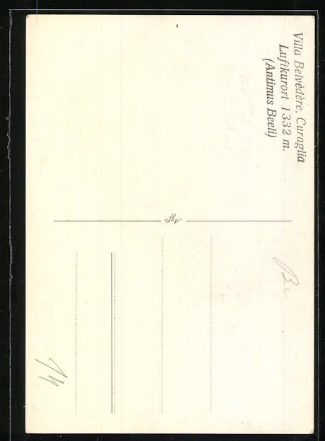 Cartoline postali: AK Curaglia, Villa Belvedere – Usato da Berlin venduto da bartko-reher 1