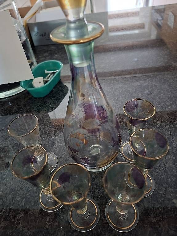 Carafes: Karaffe mit 6 Liqueur Gläser – D'occasion à Fulenbach par Wulle-Egge 2