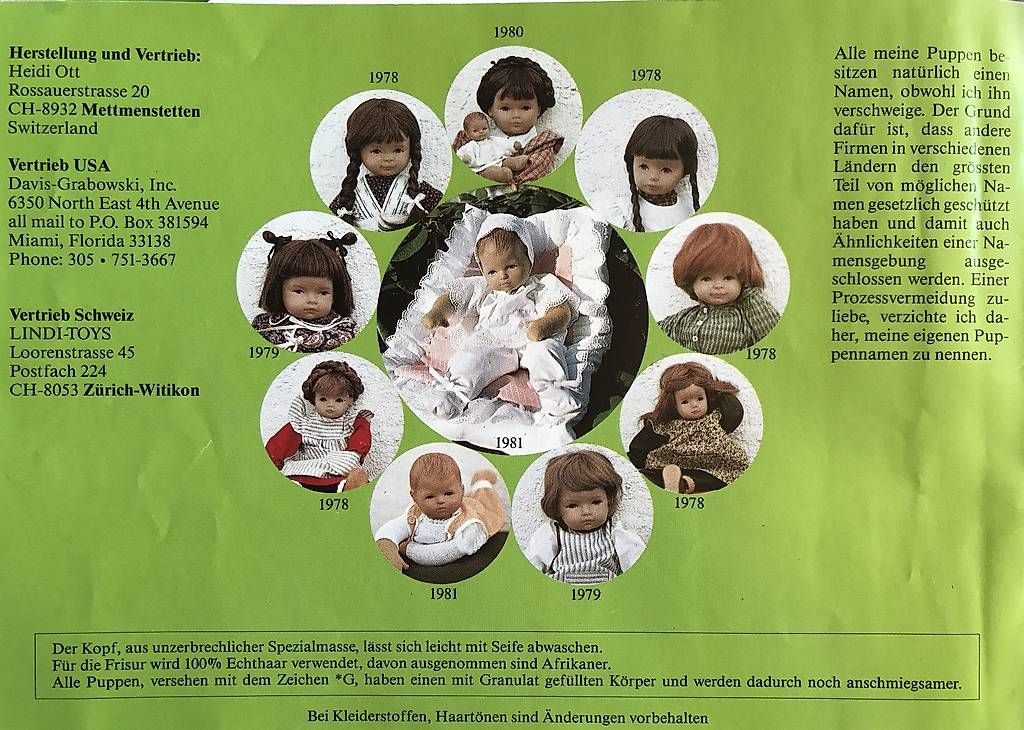Bambole: Heidi Ott Puppe mit "Bäbeli", original – Usato da Zürich venduto da minipila 3
