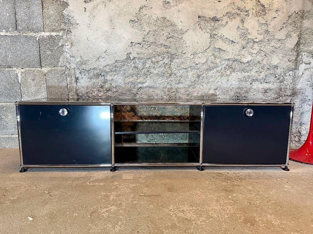 USM Mobili TV: USM Haller Lowboard TV Möbel schwarz – Usato da Schalunen venduto da Schwende2