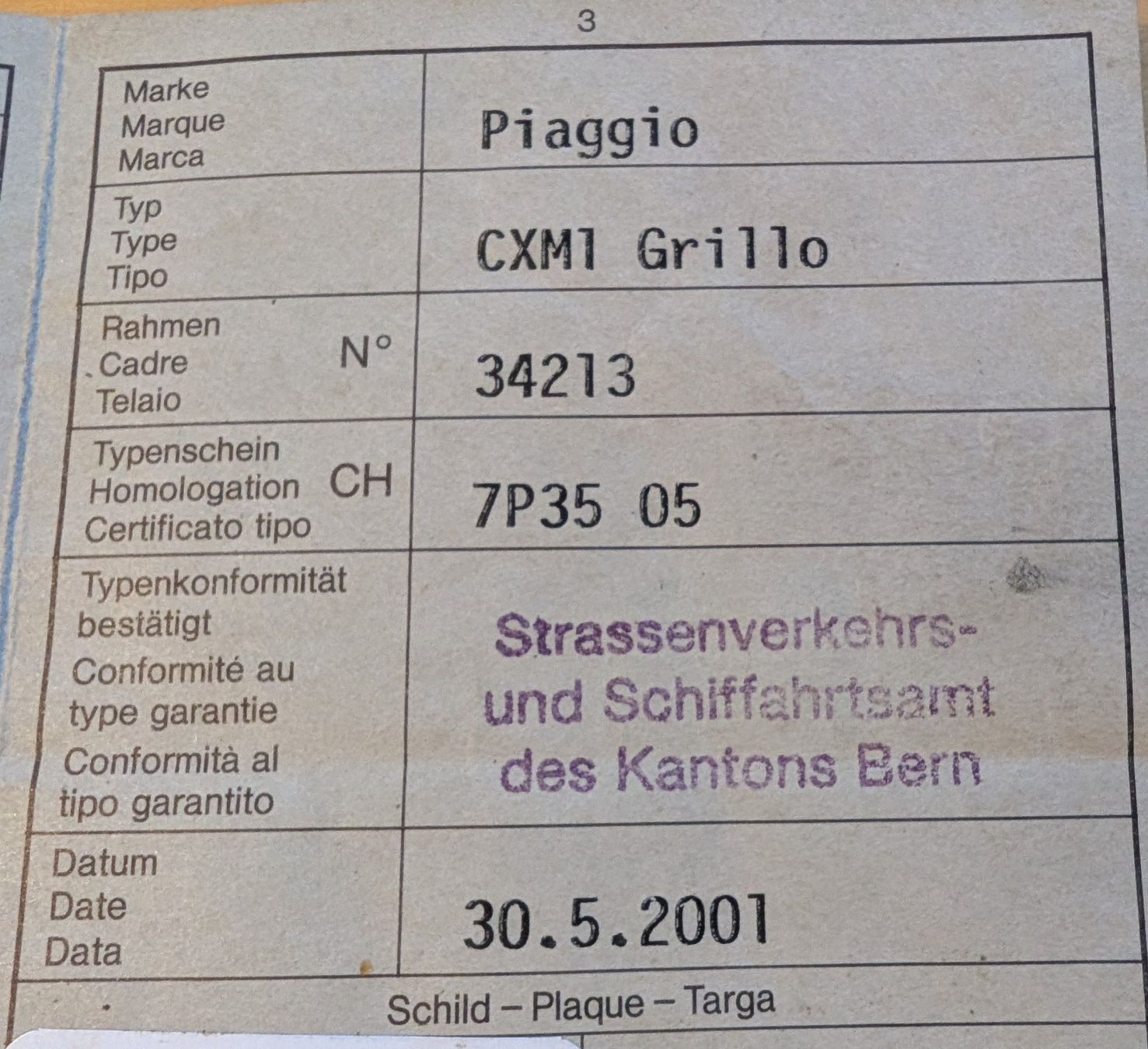 Piaggio Ciclomotori: PIAGGIO Grillo (7P35 05) – Usato da Birmensdorf ZH venduto da dud_k9x9 2