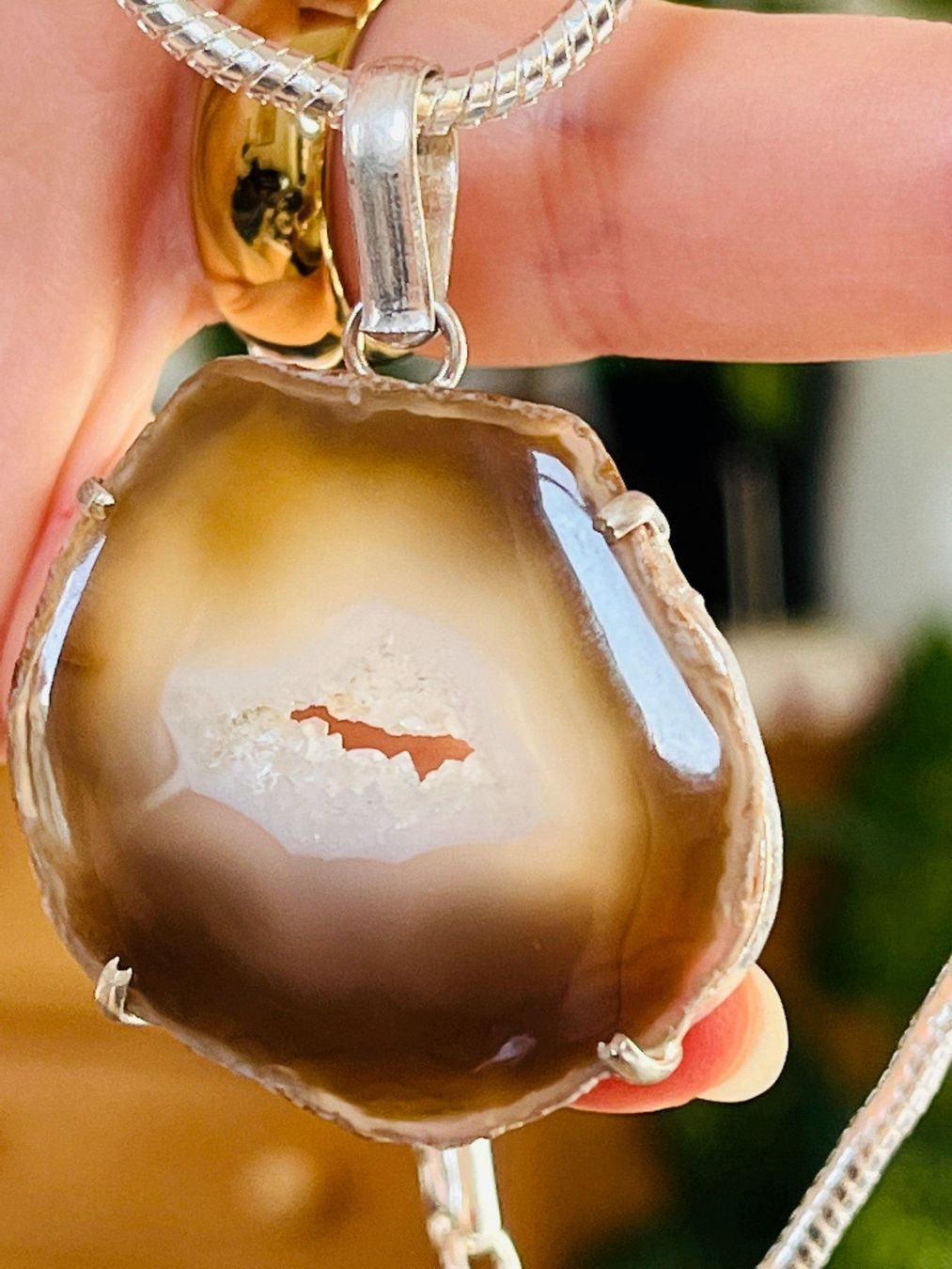 Ketten: NATURAL Solar Quartz Druzy Gems collier – Neu und originalverpackt aus Genève von AGBERG 4