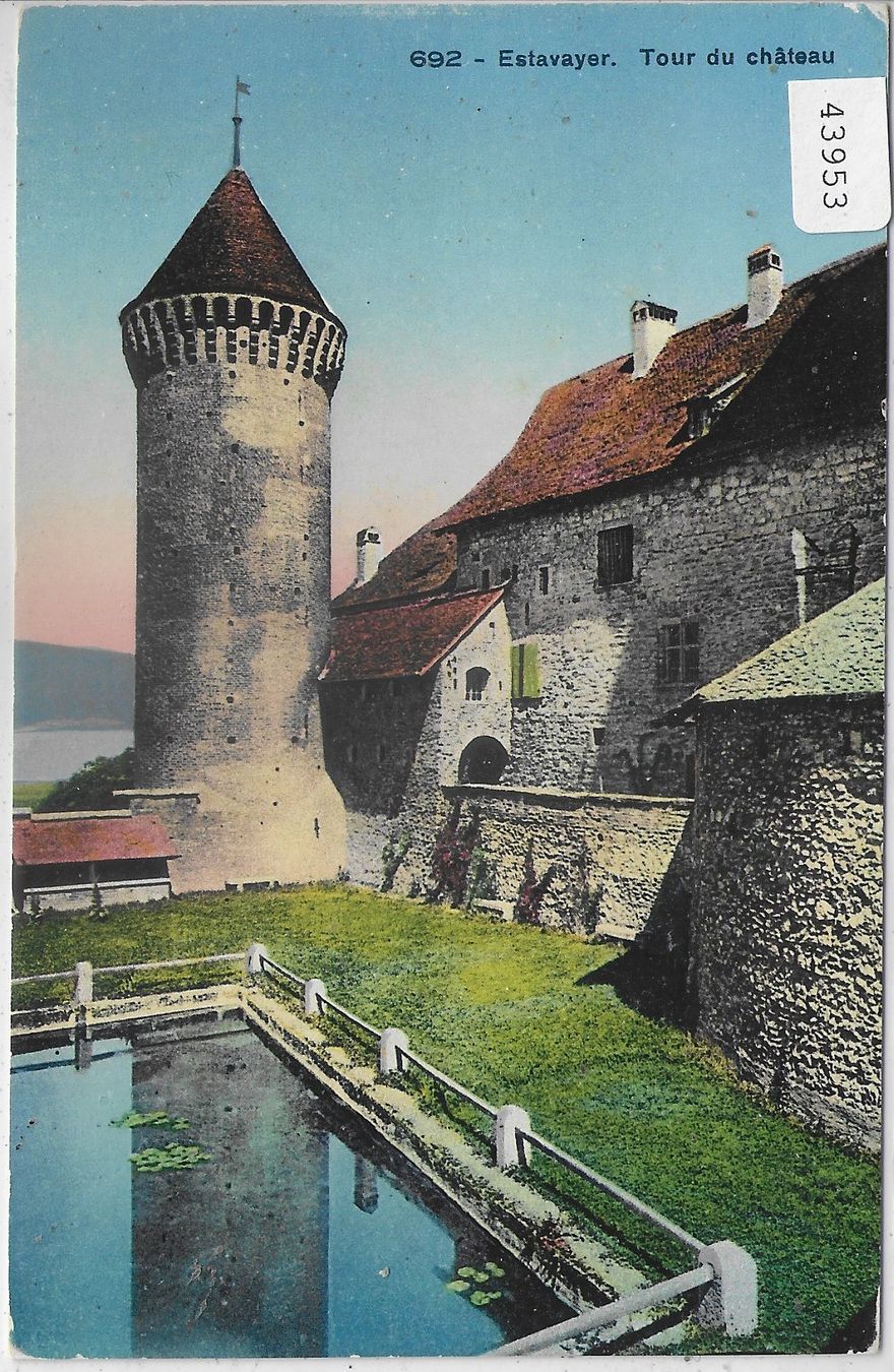 Cartoline postali: Estavayer - Tour du chateau - Litho – Usato da Ettingen venduto da Kartenplanet