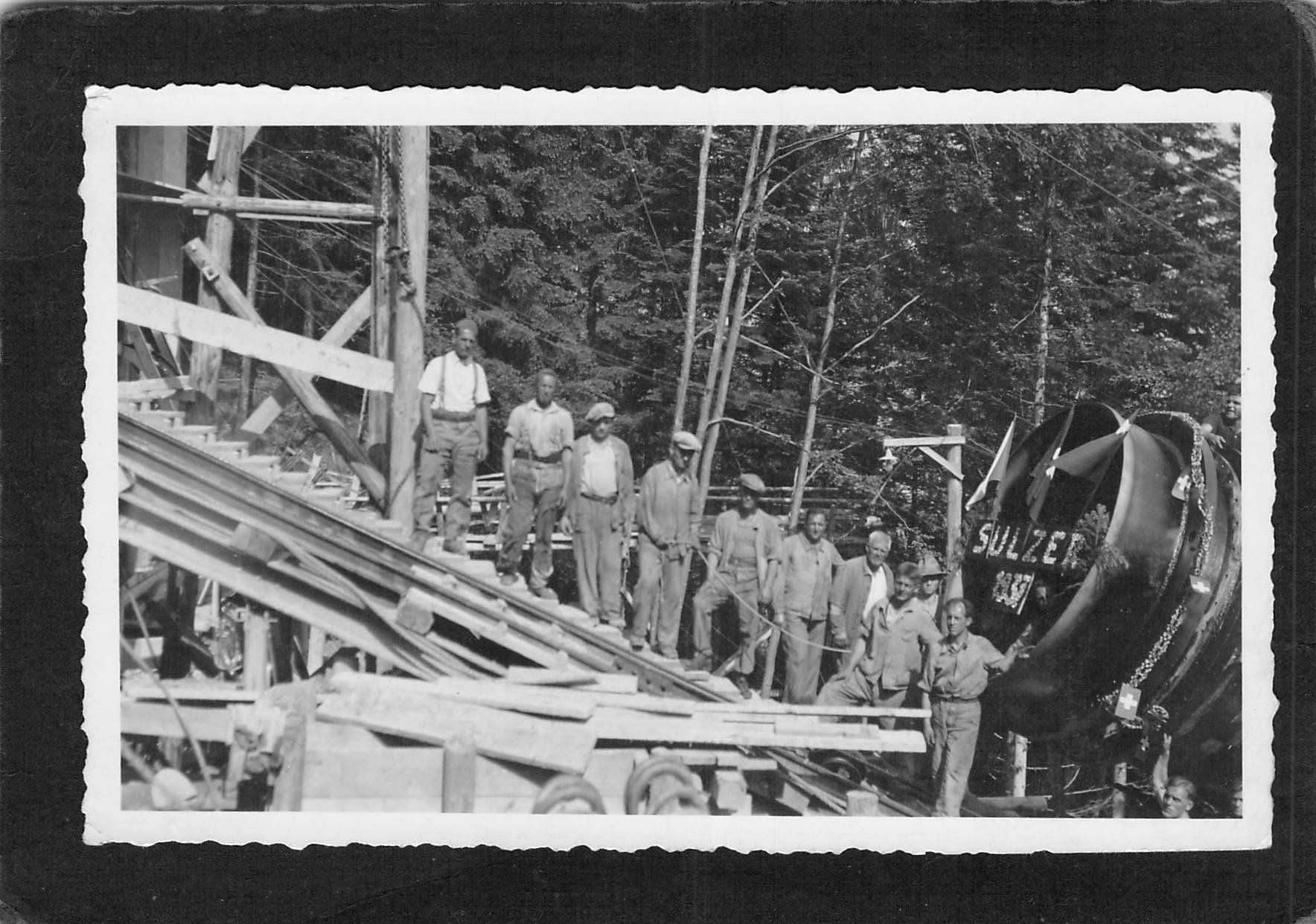 Cartoline postali: Echtfoto Baustelle Sulzer , Wo ? – Usato da Reichenburg venduto da Pipo-67