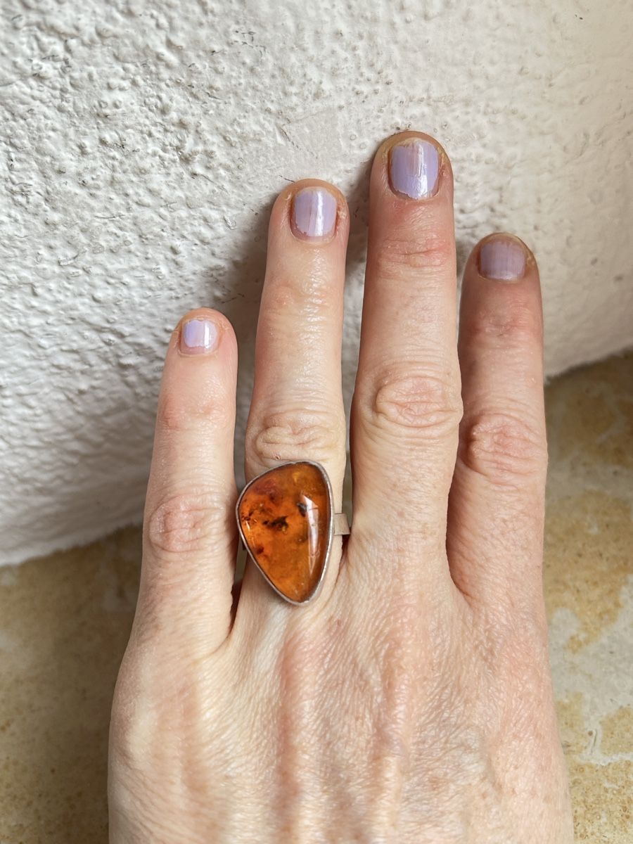 Anelli: Bernstein Ring, 835 Silber, Vintage Gr. 56 – Usato da Laufen venduto da Bellebellezza 8