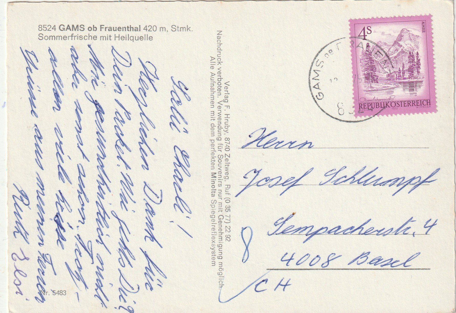 Cartoline postali: Gams OE – Usato da Lumbrein venduto da made02 1