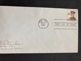 USA 1961 privater FDC General John J. Pershing 8c New York