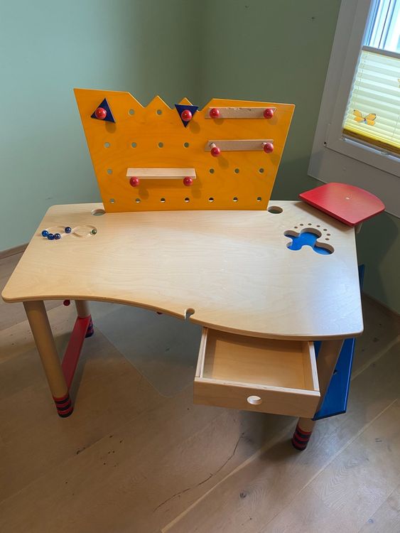 Kinderschreibtisch Mit Stuhl Set - Multifunktionaler Lerntisch Mit Regal & Pinnwand