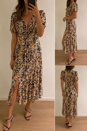 Hugo Boss: Schönes Sommerkleid im Leo-Look, Gr. 40, neuwerti