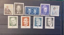 Briefmarken Liechtenstein: Portraits Jahre 1950-1970