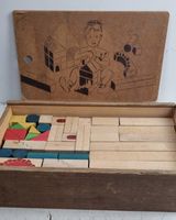 Antiker Holzbaukasten "Baukasten" – Holzklötze in Orignalbox