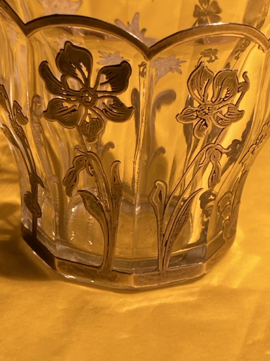 Duralex Bicchieri: Verre Duralex cerclé de fleurs argentées – Usato da Bevaix venduto da Dominixx52 2
