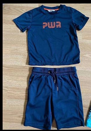 Sport Set Trainingsanzug Sportanzug Jungen Kurz Gr. 110 Blau