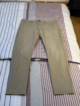 Herren Chino Hose H&M Gr. 34 Skinny Fit Beige