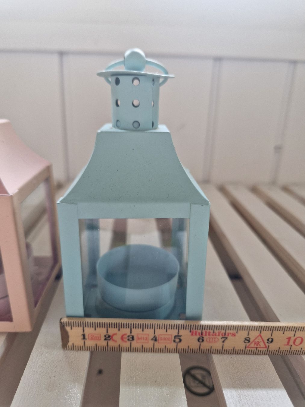 Lanterne: 2 kleine Laternchen,  rosa und hellblau – Usato da Weggis venduto da Oswadan 3