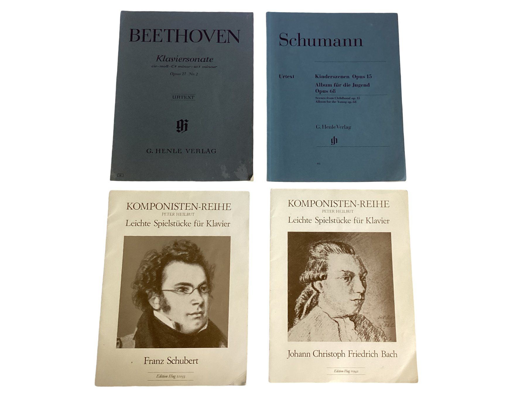Libri: 4x Klaviernoten von Beethoven, Schumann, Schubert, Bach – Usato da Zürich venduto da Restwert_Zuerich