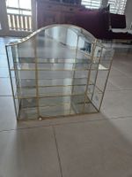 Wandvitrine Glas Messing vergoldet, guter Zustand