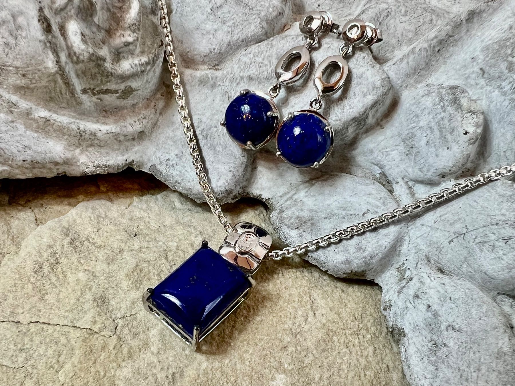 Orecchini pendenti & Orecchini a lobo: Ohrhänger 925 Silber mit Lapislazuli - apart - modern – Nuovo (secondo la descrizione) da Bern venduto da Jiffy 5