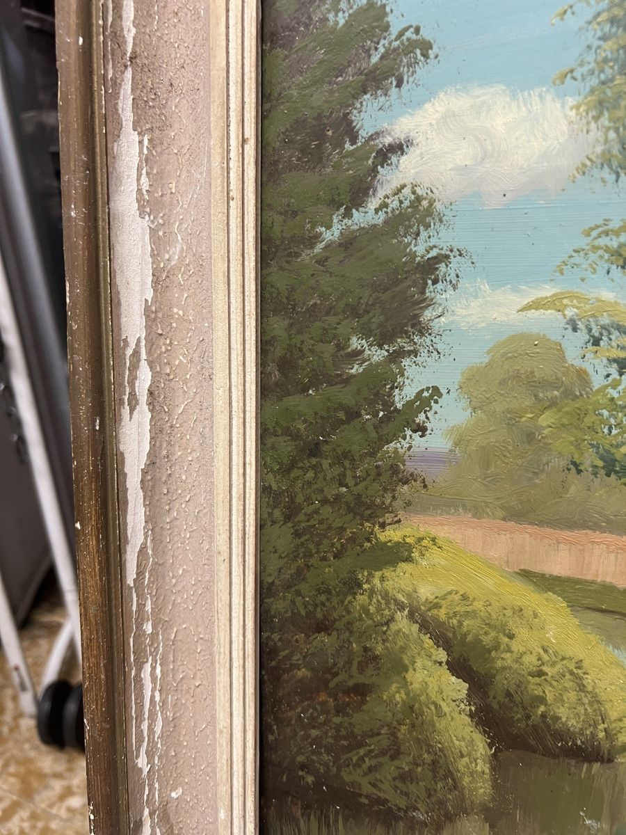 Gemälde: PAYSAGE HUILE SUR PANNEAU SIGNÉE – Gebraucht aus Genève von Qanil77 5